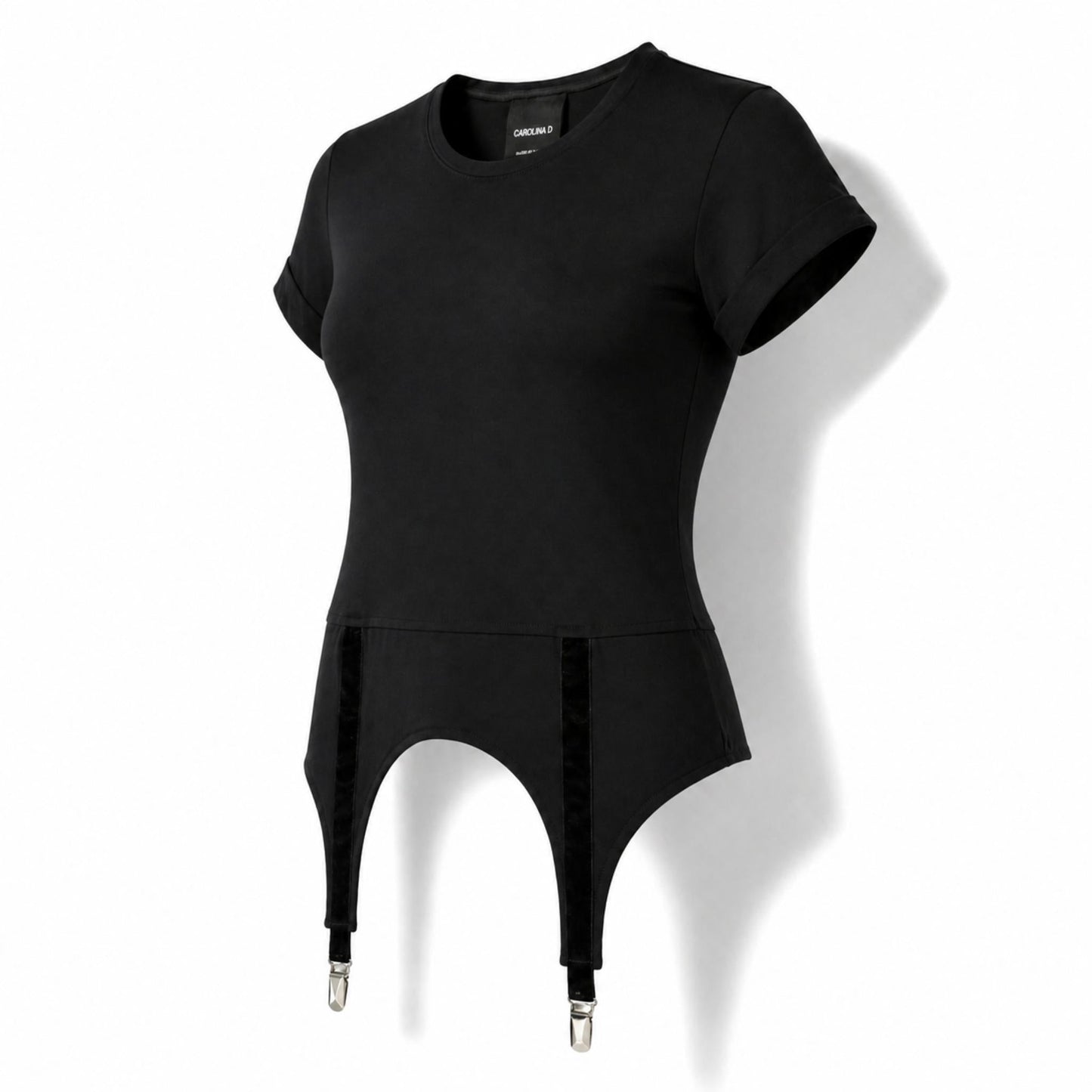 Tricou dama negru cu portjartiere N⁰20
