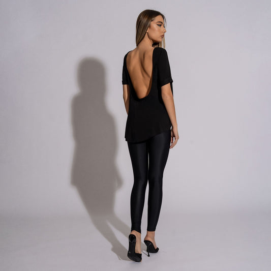 Tricou dama negru cu spatele gol No1