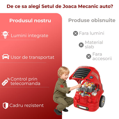 Set de Joaca Mecanic Auto pentru Copii, cu Lumini, Sunete, 8 Ani