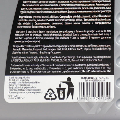 Ulei motor SAE 5W40 Hexol SprintPlus