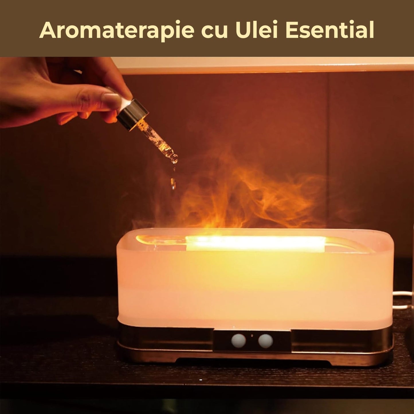 Umidificator Aromaterapie, Difuzor de ulei esential, Capacitate 350ml, Gri
