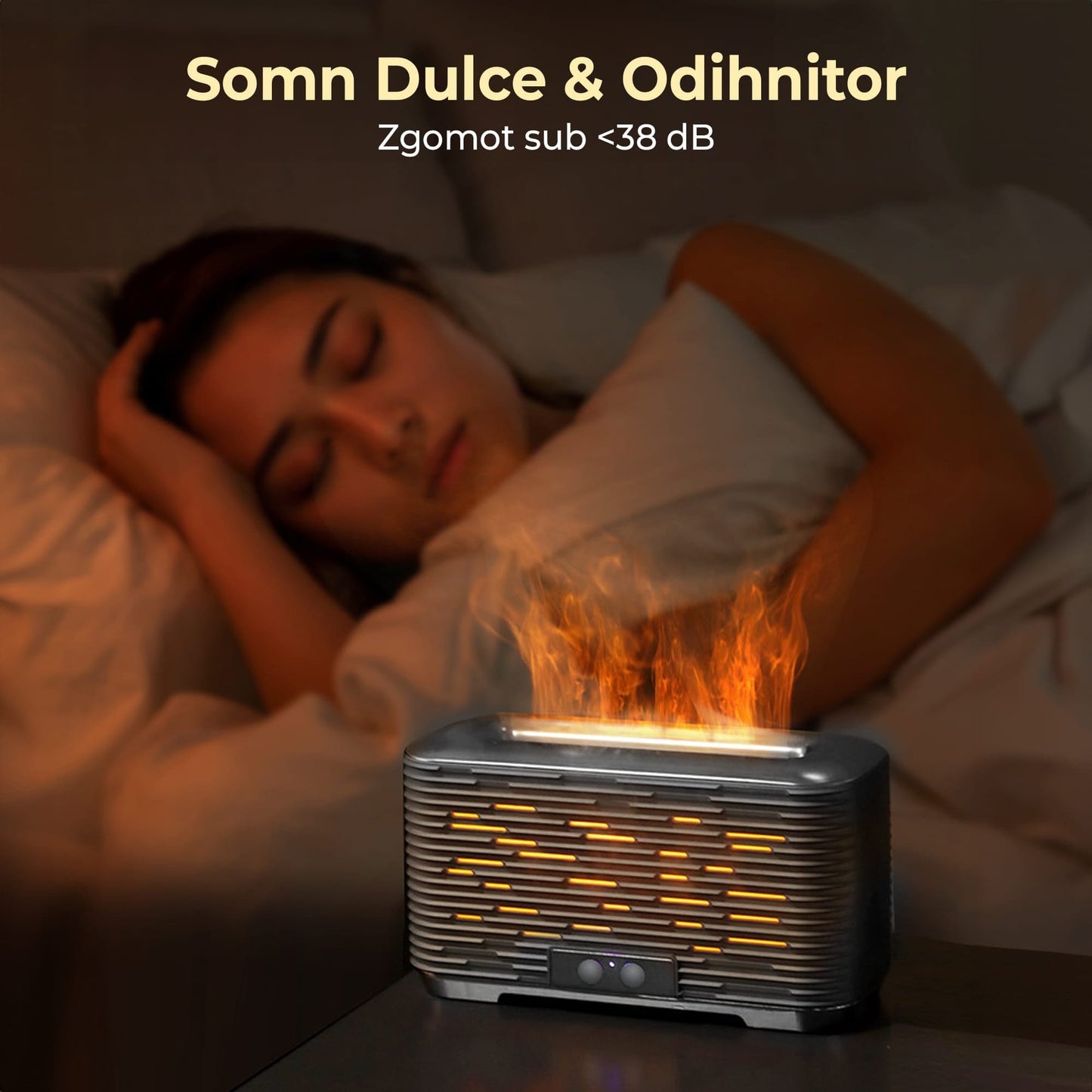 Umidificator Aromaterapie, Difuzor de ulei esential, Capacitate 350ml, Gri