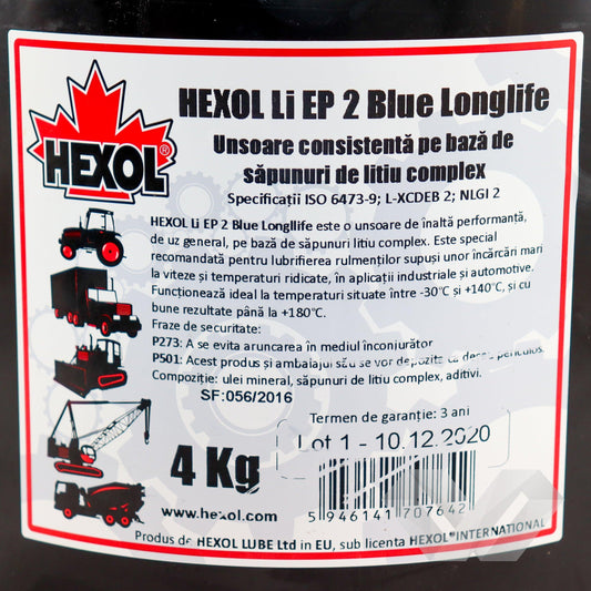 Vaselina LI EP2  HEXOL 180 C 4kg Blue