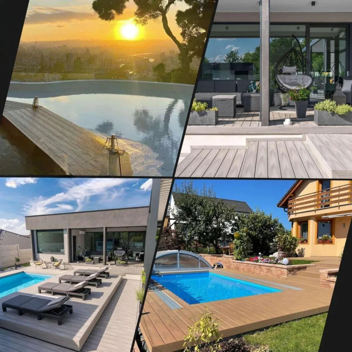 Pardoseala decking terasa din compozit WPC, Naimeed D7482, rezistenta sporita, 280x14x2.5cm, Tec