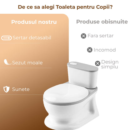 Toaleta cu Design Realist pentru Copii, Alb