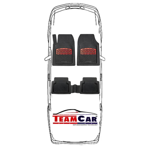 Covorașe Universale Tip Tăviță TEAMCAR® Audi A4 B6 Variant (2000–2004), Set 5 Bucăți, Red
