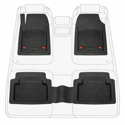 Covorase Auto Hyundai Grand Santa Fe (2016–2018) - Cauciuc Tip Tavita-Black
