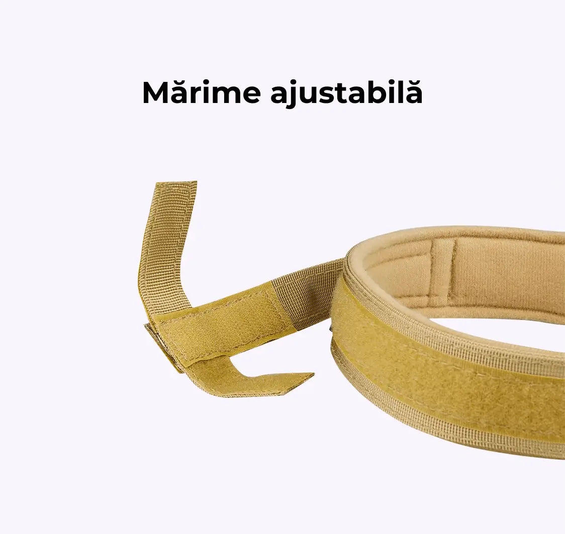 Zgardă Tactică pentru câini cu Cataramă Metalică și Mâner, verde